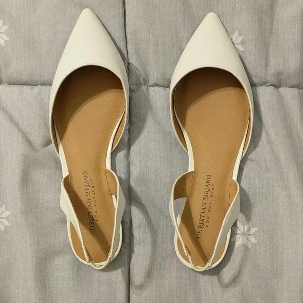 Christian Siriano Off-White Flats